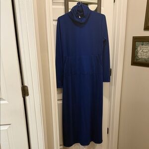 Cotton Blue Long Sleeve Dress